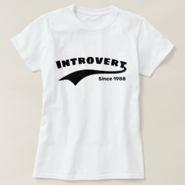 Camiseta Tipografía introvertida negra fecha Personalizado