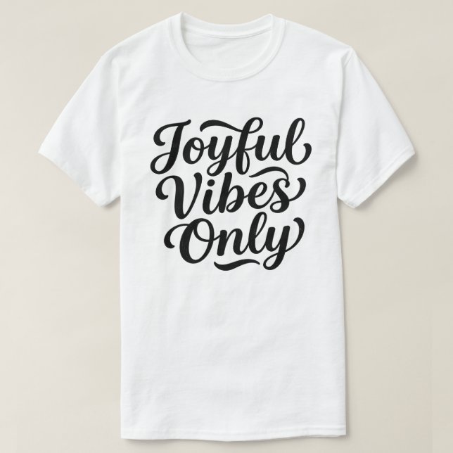 Camiseta Tipografía Joyful Vibes (Diseño del anverso)