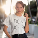 Camiseta Tipografía mínima de Bonjour Guay<br><div class="desc">Bonjour Guay Minimal Typography T-Shirt</div>