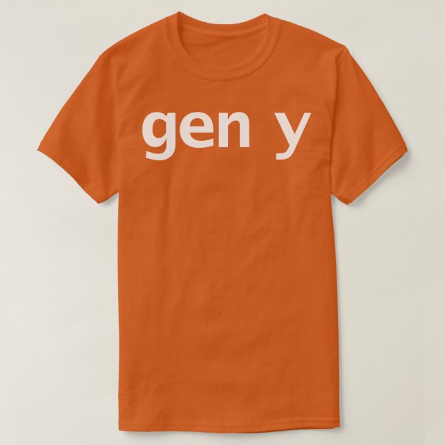 Camiseta Tipografía mínima de Gen Y (Diseño del anverso)