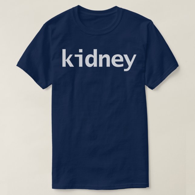 Camiseta Tipografía mínima de riñón Texto blanco (Diseño del anverso)