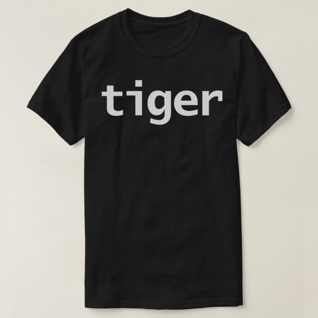 Camiseta Tipografía mínima del tigre Texto blanco (Diseño del anverso)