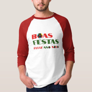 Camiseta Tipografía mínima Navidades portugueses de moda