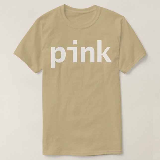 Camiseta Tipografía Mínima Rosa Texto Blanco (Diseño del anverso)