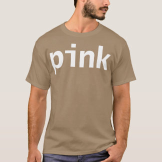 Camiseta Tipografía Mínima Rosa Texto Blanco