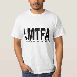 Camiseta Tipografía minimalista audaz con humor LMTFA