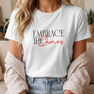 Camiseta Tipografía minimalista de guión del Caos