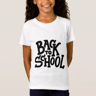 Camiseta Tipografía minimalista negra de vuelta a la escuel