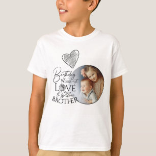 Camiseta Tipografía minimalista para cumpleaños de hermano