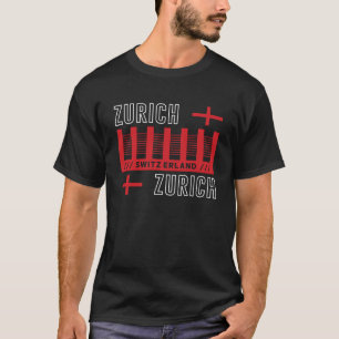 Camiseta Tipografía moderna de viaje de Zúrich Suiza Diseño