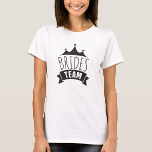 Camiseta Tipografía Moderna Equipo de la Novia Fiesta Nupci