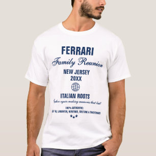 Camiseta Tipografía moderna Familia Reunión Marina Blanca A