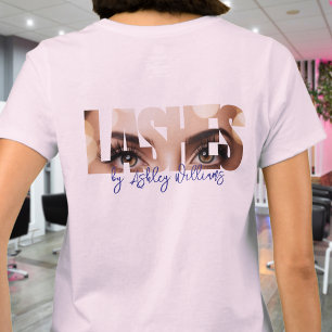 Camiseta Tipografía moderna "LASHES by" artista de latigazo