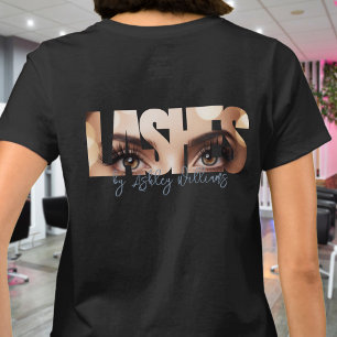 Camiseta Tipografía moderna "LASHES by" artista de latigazo