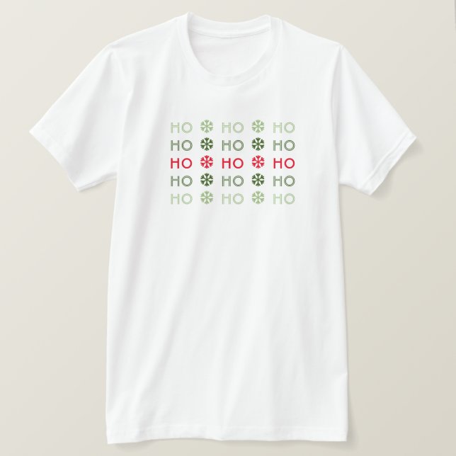 Camiseta Tipografía moderna Navidades de texto repetido vac (Anverso del diseño)
