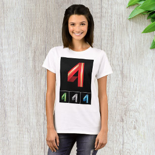 Camiseta Tipografía moderna número 4 geométrica elegante