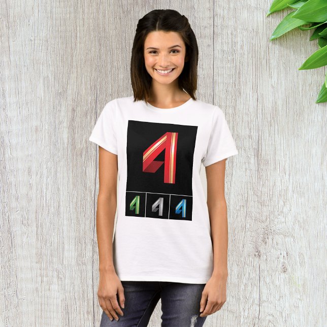 Camiseta Tipografía moderna número 4 geométrica elegante (Subido por el creador)