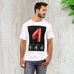 Camiseta Tipografía moderna número 4 geométrica elegante
