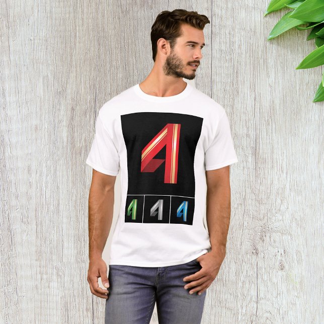 Camiseta Tipografía moderna número 4 geométrica elegante (Subido por el creador)