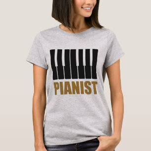 Camiseta Tipografía moderna pianista