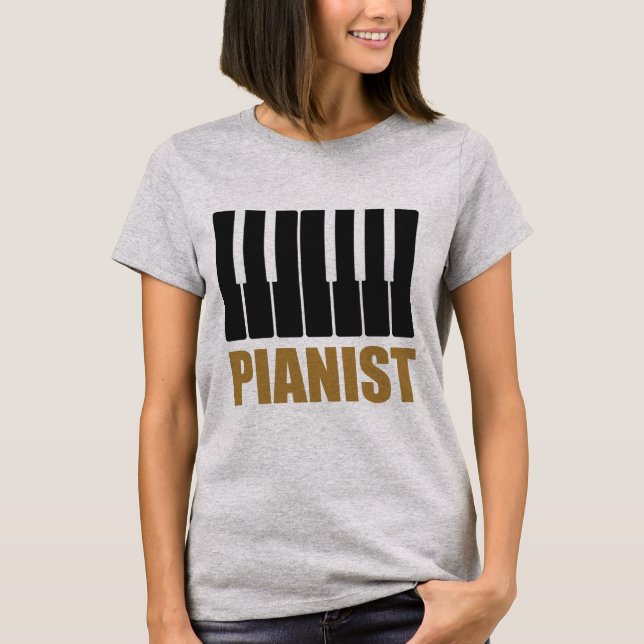 Camiseta Tipografía moderna pianista (Anverso)