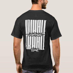 Camiseta Tipografía Motivacional del Miedo Exhale