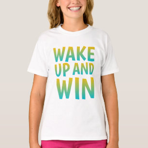 Camiseta Tipografía Motivacional Despierta y Gana