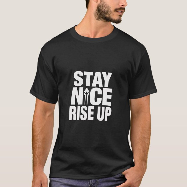 Camiseta Tipografía Motivacional Mantén la Calma y Levántat (Anverso)