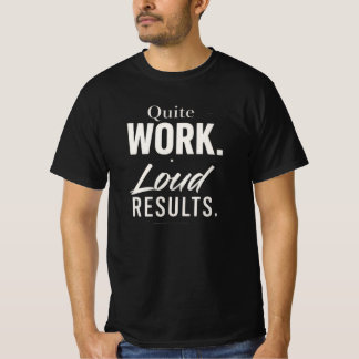 Camiseta Tipografía Motivacional Resultados Fuertes Trabajo