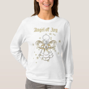 Camiseta Tipografía Navidades de oro ángel de alegría y est