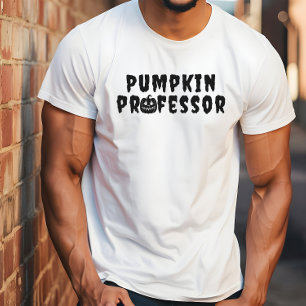 Camiseta Tipografía negra del profesor de calabaza