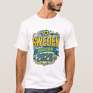 Camiseta Tipografía Negrita de País de Fútbol Suecia 2026