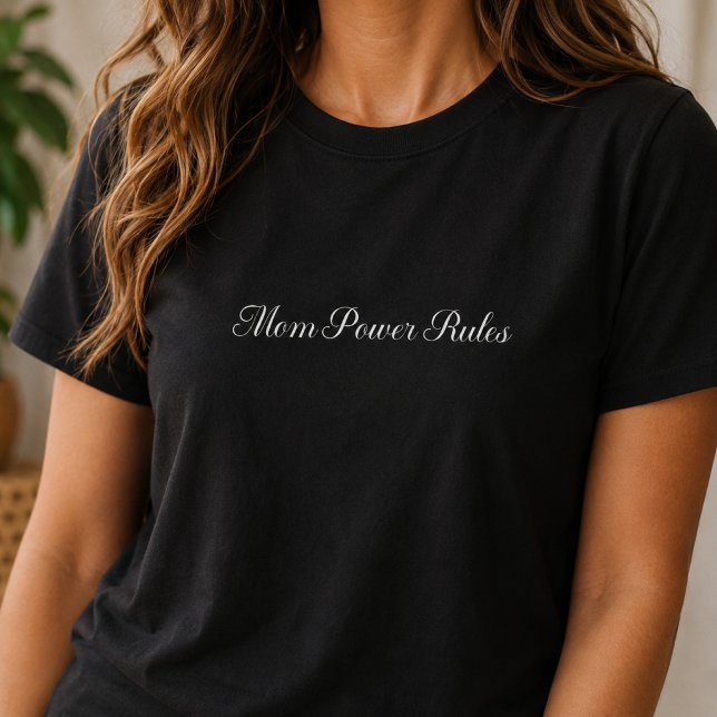 Camiseta Tipografía Negrita Reglas del Poder de Mamá (Subido por el creador)