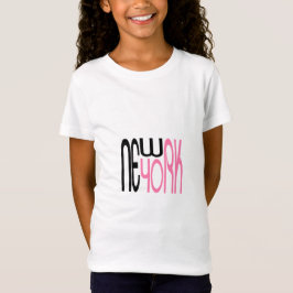 Camiseta Tipografía neoyorquina rosa negro
