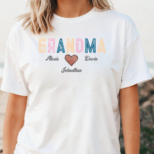 Camiseta Tipografía Nietos Nombres Invitación Abuela