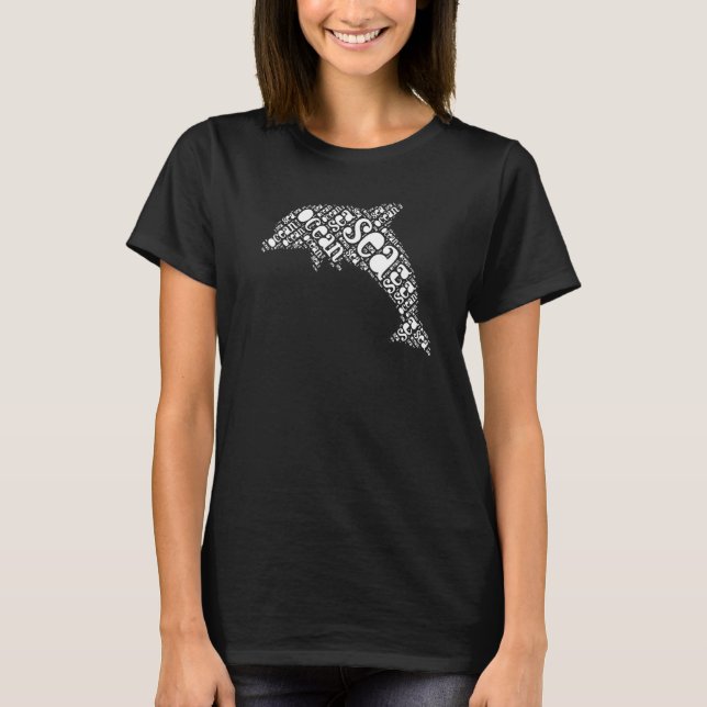 Camiseta Tipografía oceánica de delfines (Anverso)