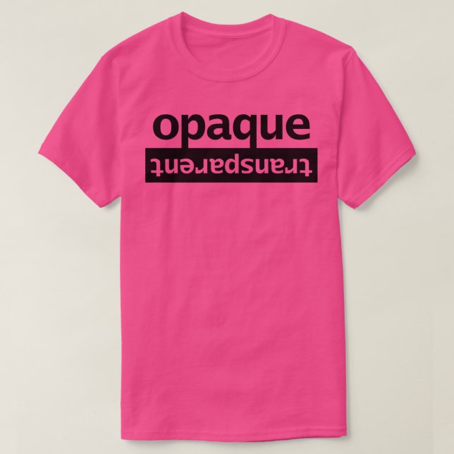 Camiseta Tipografía opaca transparente (Diseño del anverso)