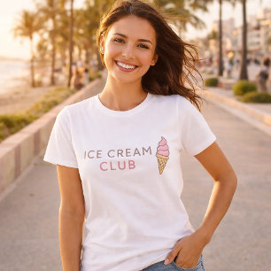 Camiseta Tipografía Pastel Bonita Club de Helado