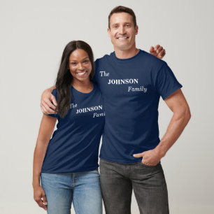 Camiseta Tipografía personalizada Nombre de familia simple
