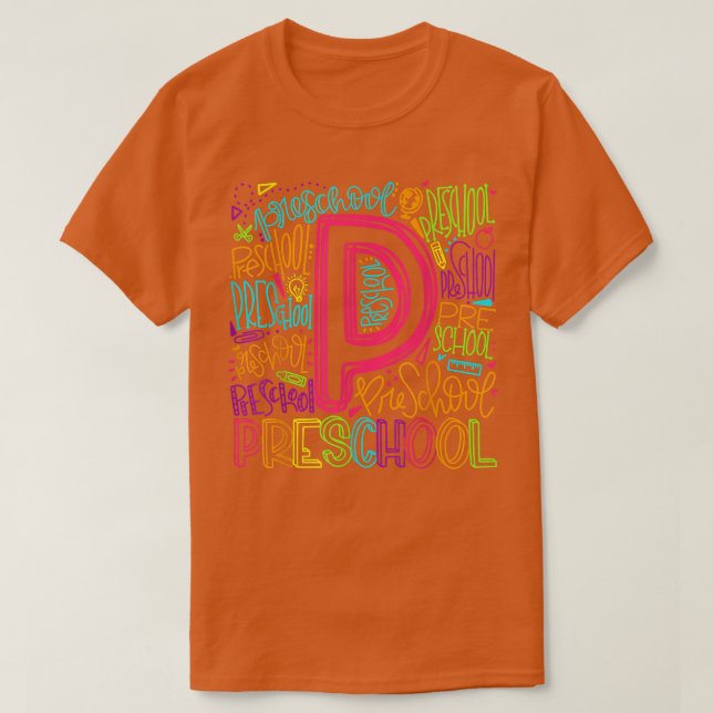 Camiseta Tipografía preescolar de vuelta a la escuela (Diseño del anverso)