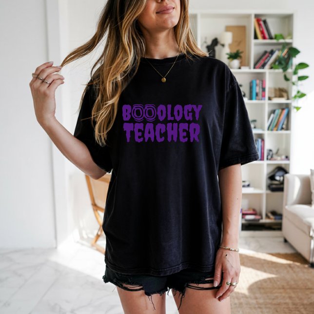 Camiseta Tipografía púrpura del profesor de Boo de Hallowee (Subido por el creador)