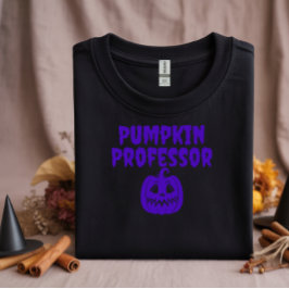 Camiseta Tipografía púrpura del profesor de calabaza