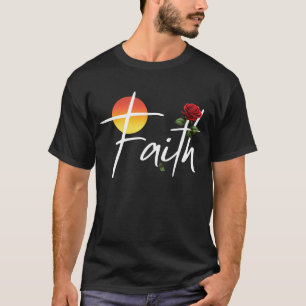 Camiseta Tipografía religiosa con Rosas