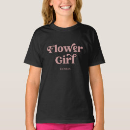 Camiseta Tipografía Retro Boho Rosa Polvoriento | Niña de l