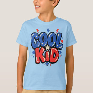 Camiseta Tipografía Retro Burbuja Chico Genial