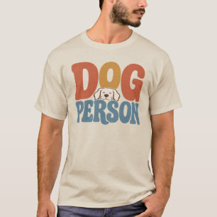 Camiseta Tipografía Retro de Persona de Perro Amante de Per