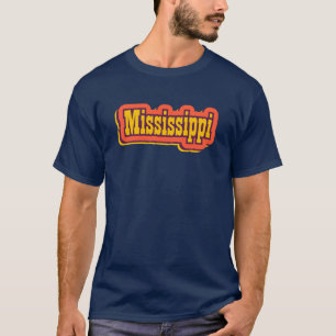 Camiseta Tipografía Retro del Estado de Mississippi de Amér