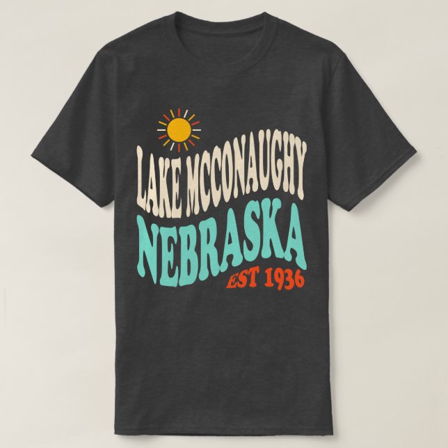 Camiseta Tipografía retro del lago McConaughy Nebraska (Diseño del anverso)