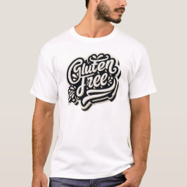 Camiseta Tipografía Retro Libre de Gluten Gráfica de Letra