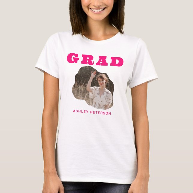 Camiseta Tipografía Retro Moderna Graduación De Foto De Col (Anverso)